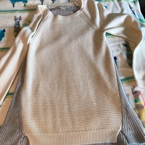 White and grey sweater